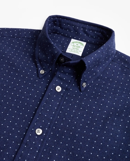 Milano Fit Dot Print Flannel Sport Shirt, image 2