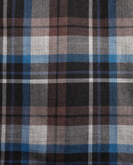 Milano Fit Grey Plaid Brushed Flannel Sport Shirt, image 3