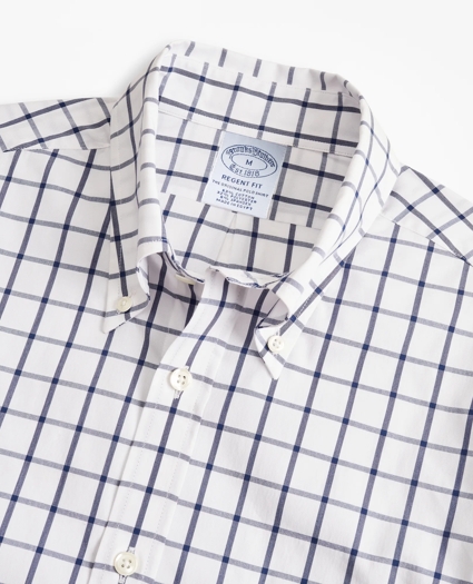 Regent Regular-Fit  Sport Shirt, Brooks Brothers Stretch Performance Series with COOLMAX®, Windowpane, image 2