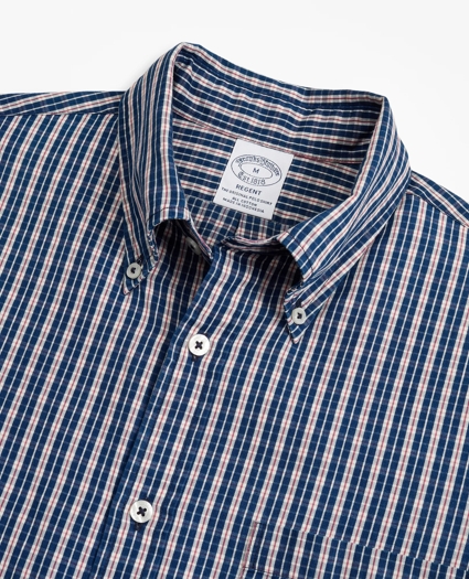 Regent Regular-Fit Sport Shirt, Indigo Micro-Check, image 2