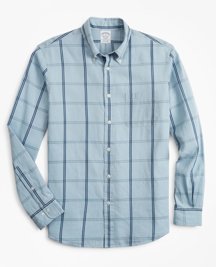 Regent Regular-Fit Sport Shirt, Indigo Windowpane, image 1