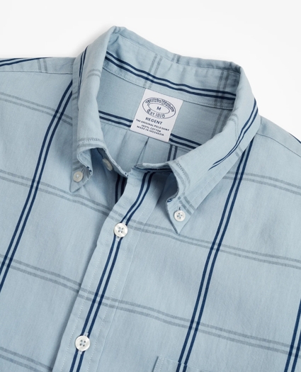 Regent Regular-Fit Sport Shirt, Indigo Windowpane, image 2