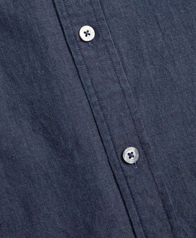 Regent Regular-Fit Sport Shirt, Golf Collar Chambray, image 3