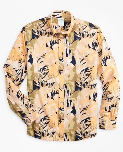 Milano Slim-Fit Sport Shirt, Tropical Print, image 1