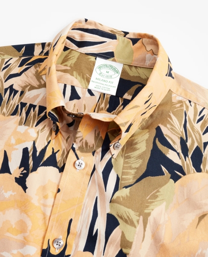 Milano Slim-Fit Sport Shirt, Tropical Print, image 2