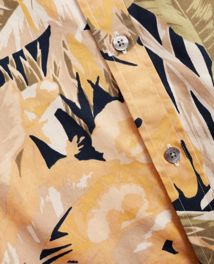 Milano Slim-Fit Sport Shirt, Tropical Print, image 3