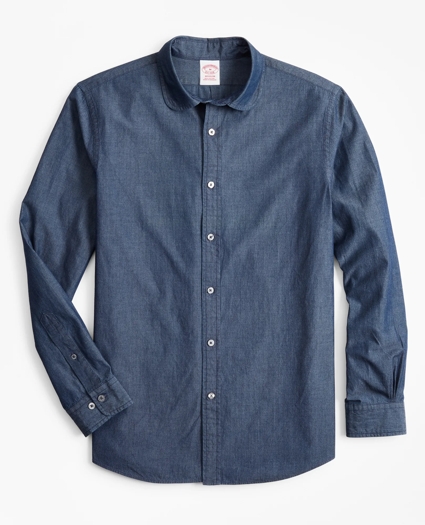 Madison Relaxed-Fit Sport Shirt, Golf Collar Chambray, image 1