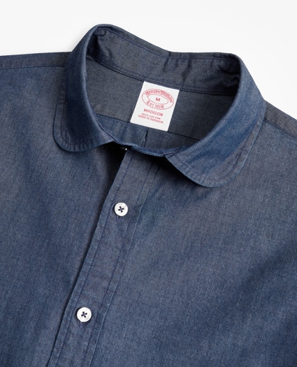 Madison Relaxed-Fit Sport Shirt, Golf Collar Chambray, image 2