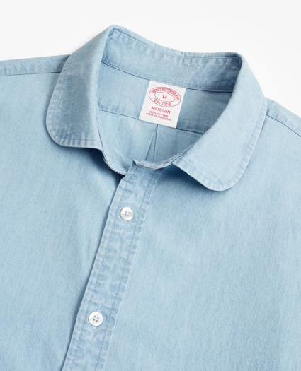 Madison Relaxed-Fit Sport Shirt, Golf Collar Chambray, image 2