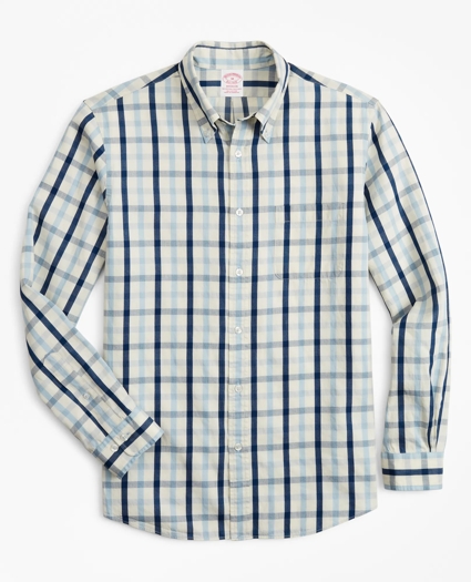 Madison Relaxed-Fit Sport Shirt, Indigo Multi-Gingham, image 1