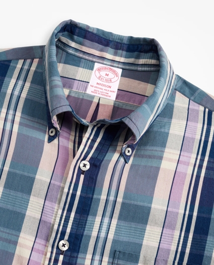 Madison Relaxed-Fit Sport Shirt, Indigo Multi-Plaid, image 2