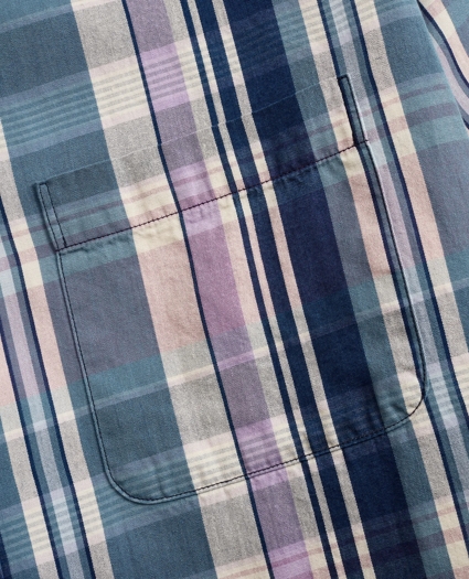 Madison Relaxed-Fit Sport Shirt, Indigo Multi-Plaid, image 3