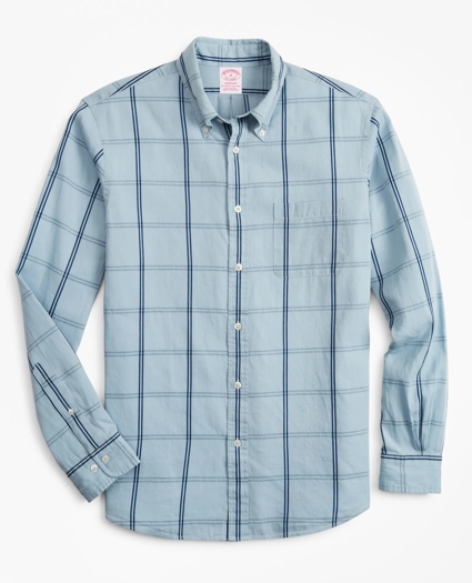Madison Relaxed-Fit Sport Shirt, Indigo Windowpane, image 1