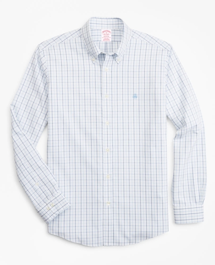 Stretch Madison Relaxed-Fit Sport Shirt, Non-Iron Windowpane, image 1