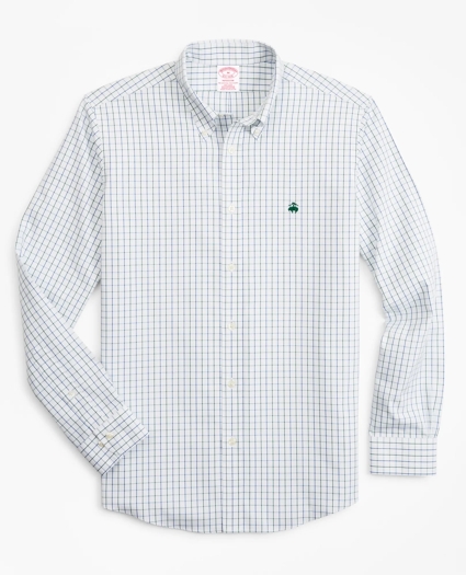 Stretch Madison Relaxed-Fit Sport Shirt, Non-Iron Windowpane, image 1