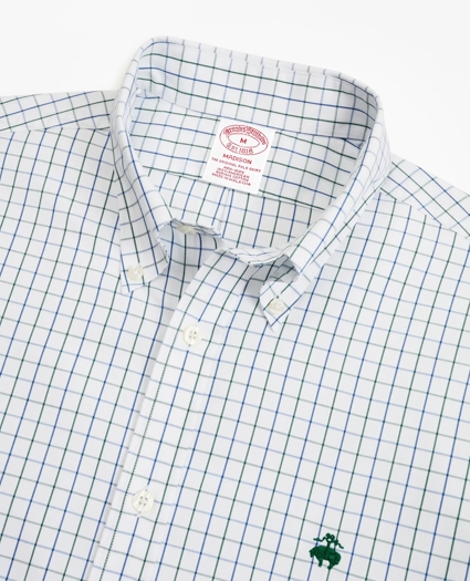 Stretch Madison Relaxed-Fit Sport Shirt, Non-Iron Windowpane, image 2