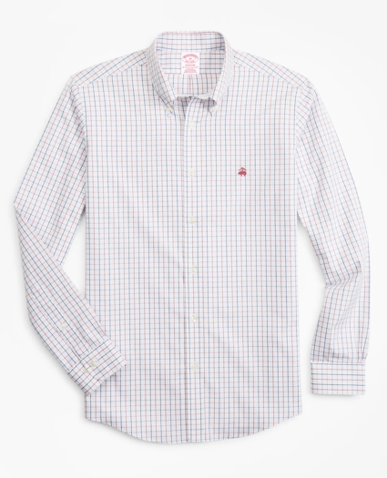 Stretch Madison Relaxed-Fit Sport Shirt, Non-Iron Windowpane, image 1