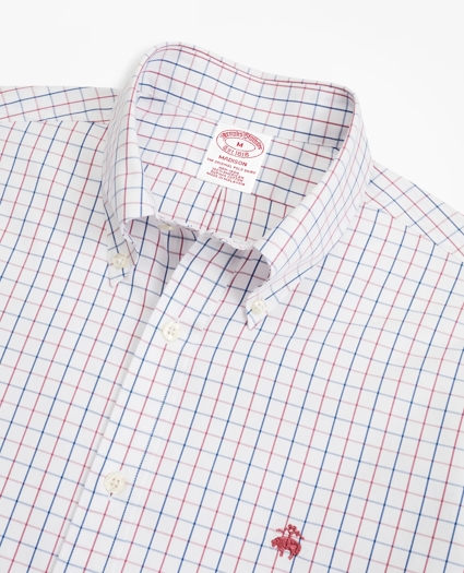 Stretch Madison Relaxed-Fit Sport Shirt, Non-Iron Windowpane, image 2