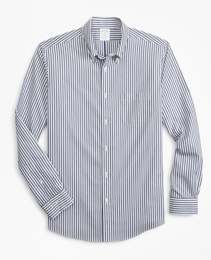 Stretch Milano Slim-Fit Sport Shirt, Non-Iron Candy Stripe, image 1