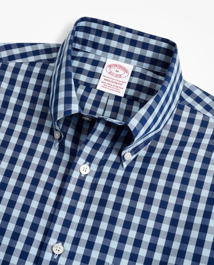 Stretch Madison Relaxed-Fit Sport Shirt, Non-Iron Gingham, image 2