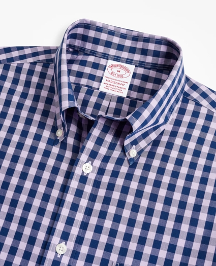 Stretch Madison Relaxed-Fit Sport Shirt, Non-Iron Gingham, image 2