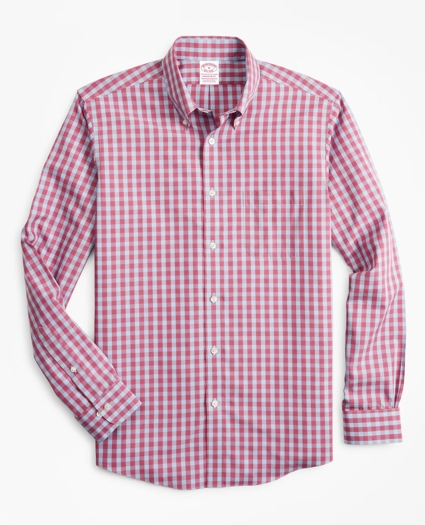 Stretch Madison Relaxed-Fit Sport Shirt, Non-Iron Gingham, image 1