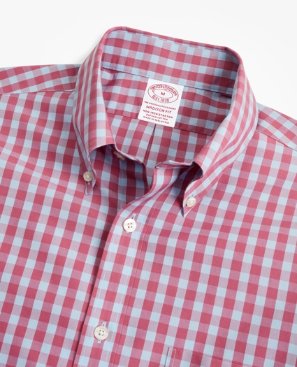 Stretch Madison Relaxed-Fit Sport Shirt, Non-Iron Gingham, image 2
