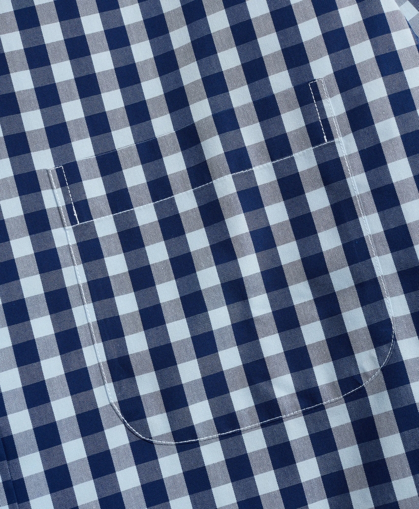 Stretch Milano Slim-Fit Sport Shirt, Non-Iron Gingham, image 3