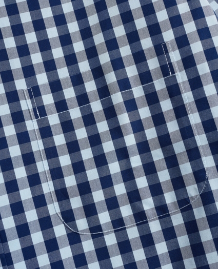 Stretch Milano Slim-Fit Sport Shirt, Non-Iron Gingham, image 3