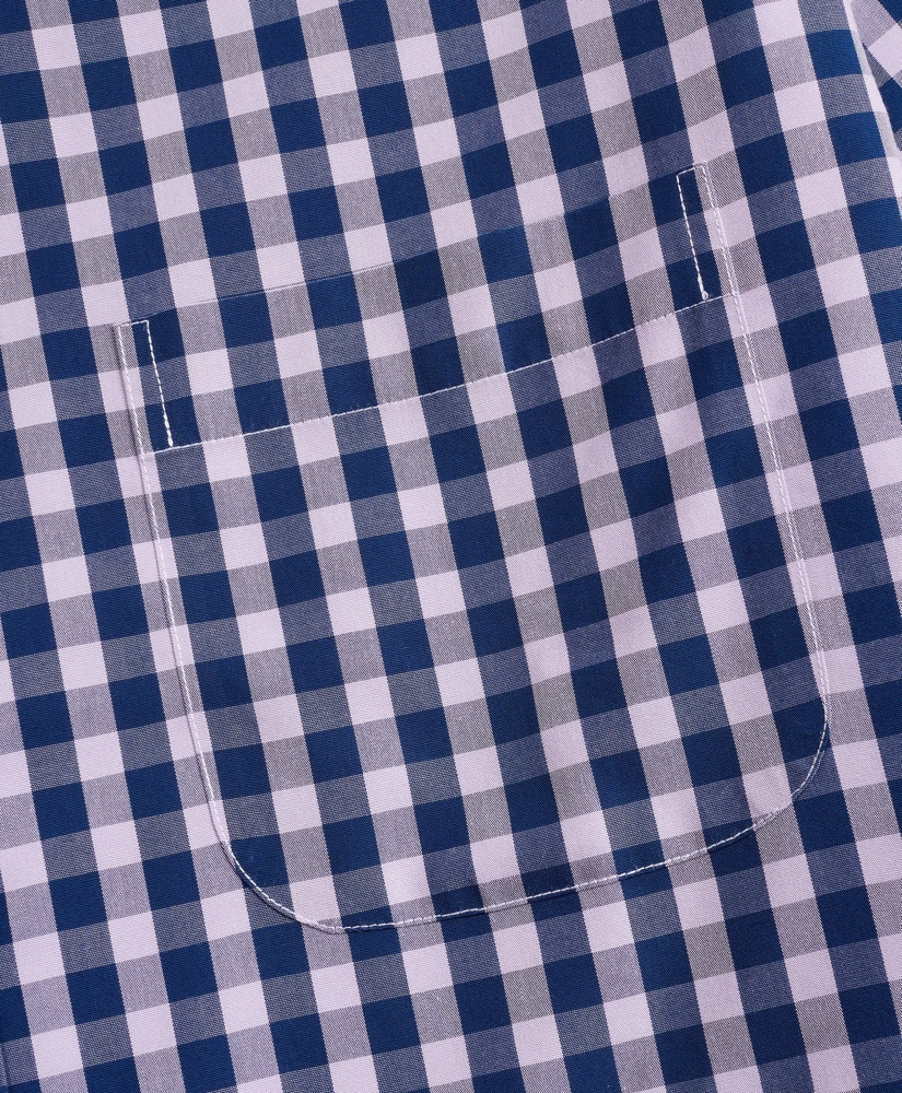 Stretch Milano Slim-Fit Sport Shirt, Non-Iron Gingham, image 3