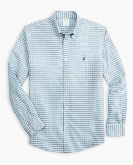 Stretch Milano Slim-Fit Sport Shirt, Non-Iron Check, image 1