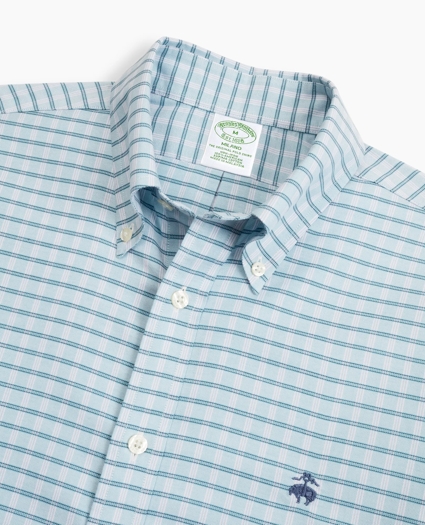 Stretch Milano Slim-Fit Sport Shirt, Non-Iron Check, image 2