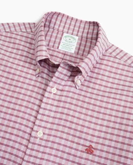 Stretch Milano Slim-Fit Sport Shirt, Non-Iron Check, image 2