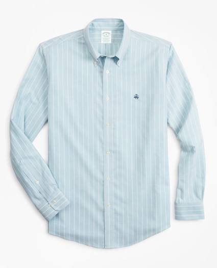 Stretch Milano Slim-Fit Sport Shirt, Non-Iron Stripe, image 1