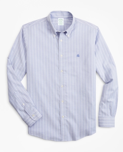 Stretch Milano Slim-Fit Sport Shirt, Non-Iron Stripe, image 1