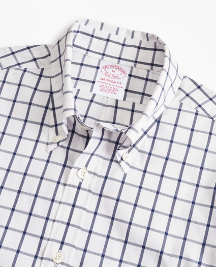 Madison Relaxed-Fit Sport Shirt, Brooks Brothers Stretch Performance Series with COOLMAX®, Windowpane, image 2