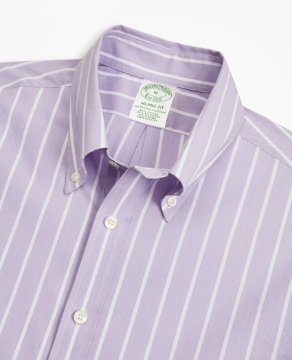 Milano Slim-Fit Sport Shirt, Brooks Brothers Stretch Performance Series with COOLMAX®, Ground Stripe, image 2