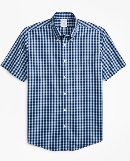 Stretch Regent Regular-Fit  Sport Shirt, Non-Iron Short-Sleeve Gingham, image 1