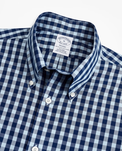 Stretch Regent Regular-Fit  Sport Shirt, Non-Iron Short-Sleeve Gingham, image 2
