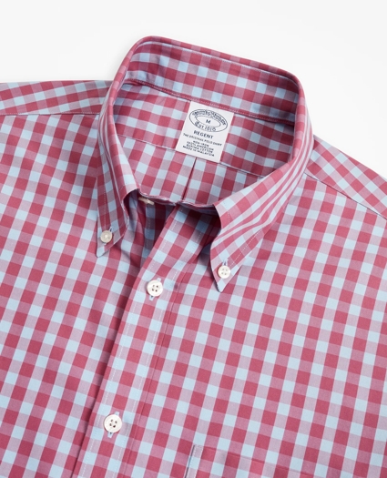 Stretch Regent Regular-Fit  Sport Shirt, Non-Iron Short-Sleeve Gingham, image 2