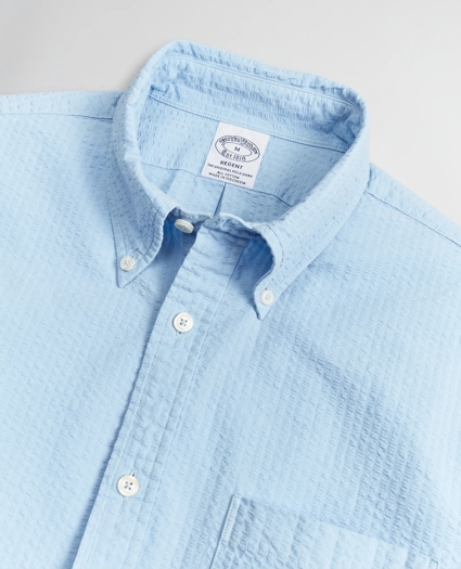 Regent Regular-Fit Sport Shirt, Garment-Dyed Seersucker, image 2