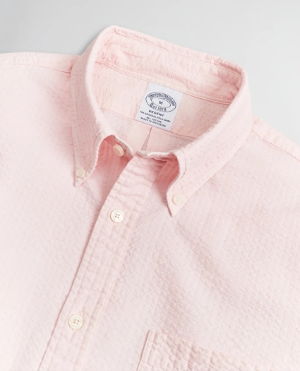 Regent Regular-Fit Sport Shirt, Garment-Dyed Seersucker, image 2