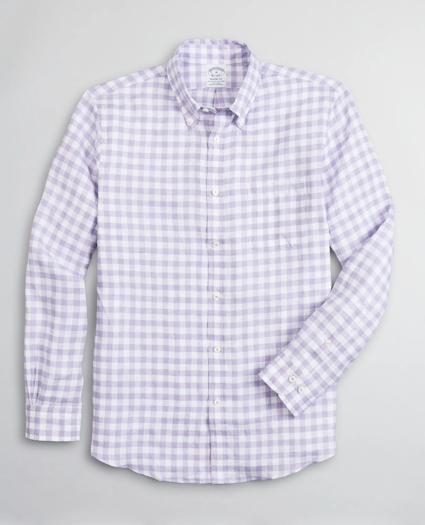 Regent Regular-Fit Sport Shirt, Irish Linen Gingham, image 1