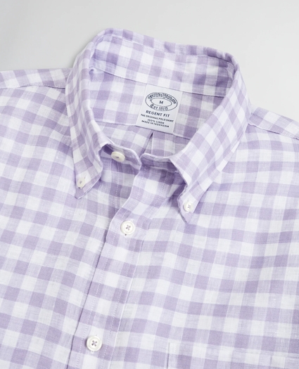 Regent Regular-Fit Sport Shirt, Irish Linen Gingham, image 2