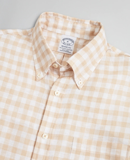 Regent Regular-Fit Sport Shirt, Irish Linen Gingham, image 2