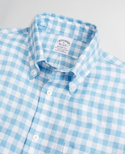 Regent Regular-Fit Sport Shirt, Irish Linen Gingham, image 2