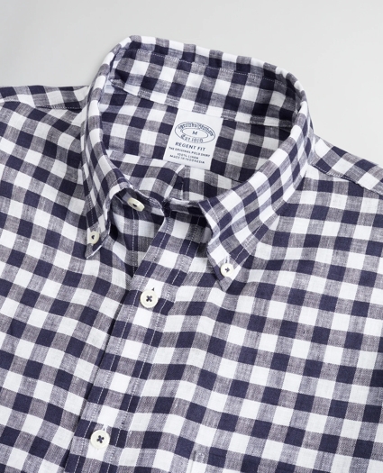 Regent Regular-Fit Sport Shirt, Irish Linen Gingham, image 2