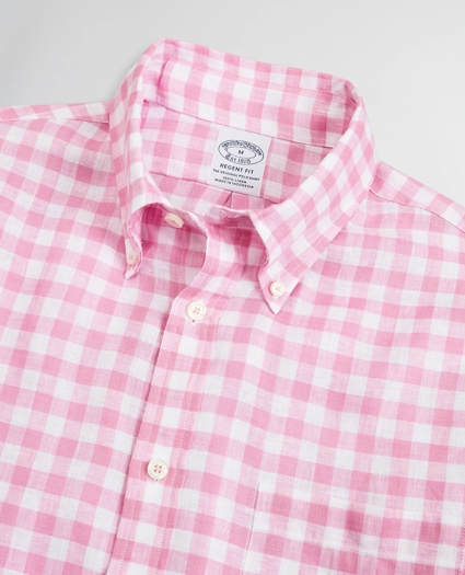 Regent Regular-Fit Sport Shirt, Irish Linen Gingham, image 2