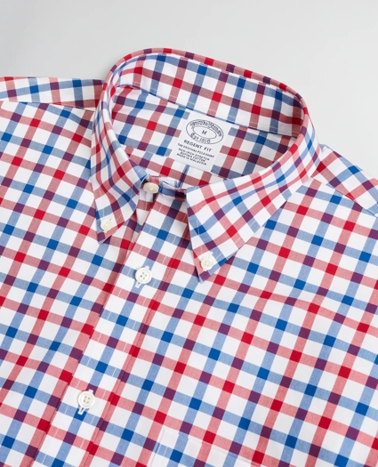 Stretch Regent Regular-Fit Sport Shirt, Non-Iron Large Windowpane, image 2