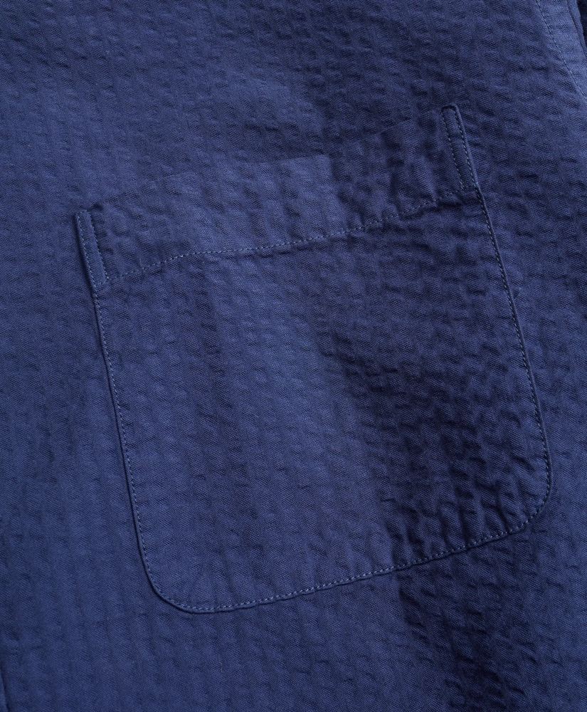 Milano Slim-Fit Sport Shirt, Garment-Dyed Seersucker, image 3